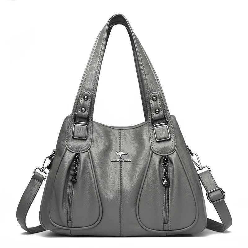 100% Genuine Leather Women Handbag Fashion Girls Top-Handle Bucket Bag Soft Cowhide Female Shoulder Bags Women Crossbody Bag Sac