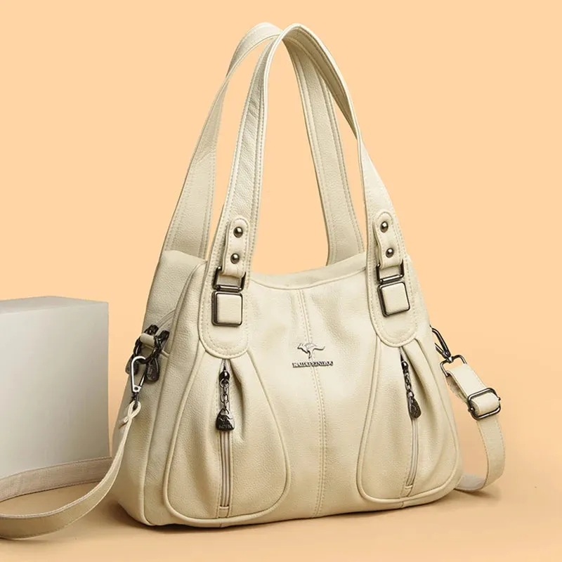 100% Genuine Leather Women Handbag Fashion Girls Top-Handle Bucket Bag Soft Cowhide Female Shoulder Bags Women Crossbody Bag Sac