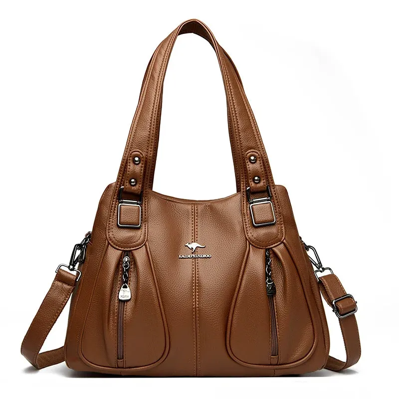 100% Genuine Leather Women Handbag Fashion Girls Top-Handle Bucket Bag Soft Cowhide Female Shoulder Bags Women Crossbody Bag Sac