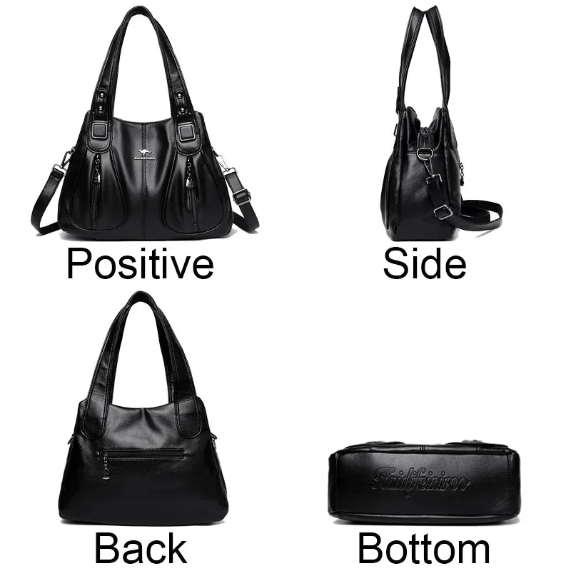 100% Genuine Leather Women Handbag Fashion Girls Top-Handle Bucket Bag Soft Cowhide Female Shoulder Bags Women Crossbody Bag Sac