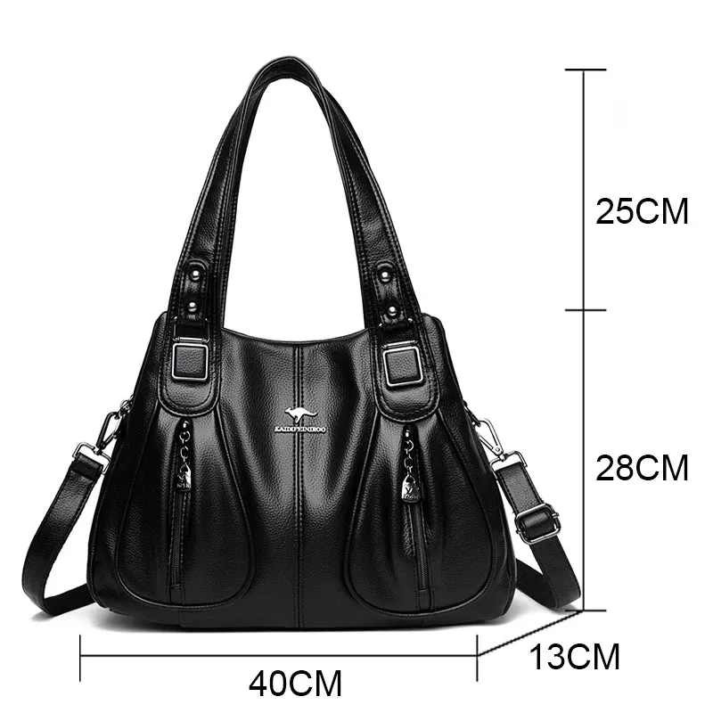 100% Genuine Leather Women Handbag Fashion Girls Top-Handle Bucket Bag Soft Cowhide Female Shoulder Bags Women Crossbody Bag Sac