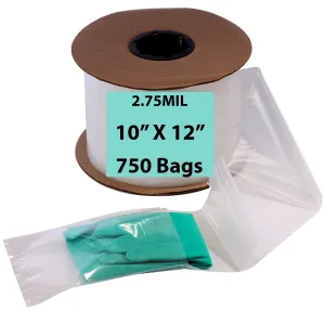 10X12 Inches Kwik-Fill® Pre-Opened Poly Bags on Roll 2.75 Mil AutoBags 750/RL