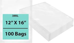 12X16 inches Vacuum Seal Bags for Food Packaging 3 Mil Co-Extruded