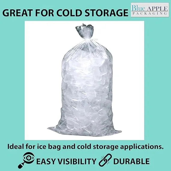 15X30 inches Ice Bags with Printed 2 Mil Metallocene (mPE)