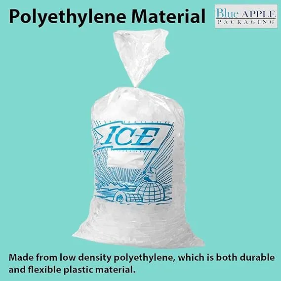 15X30 inches Ice Bags with Printed 2 Mil Metallocene (mPE)