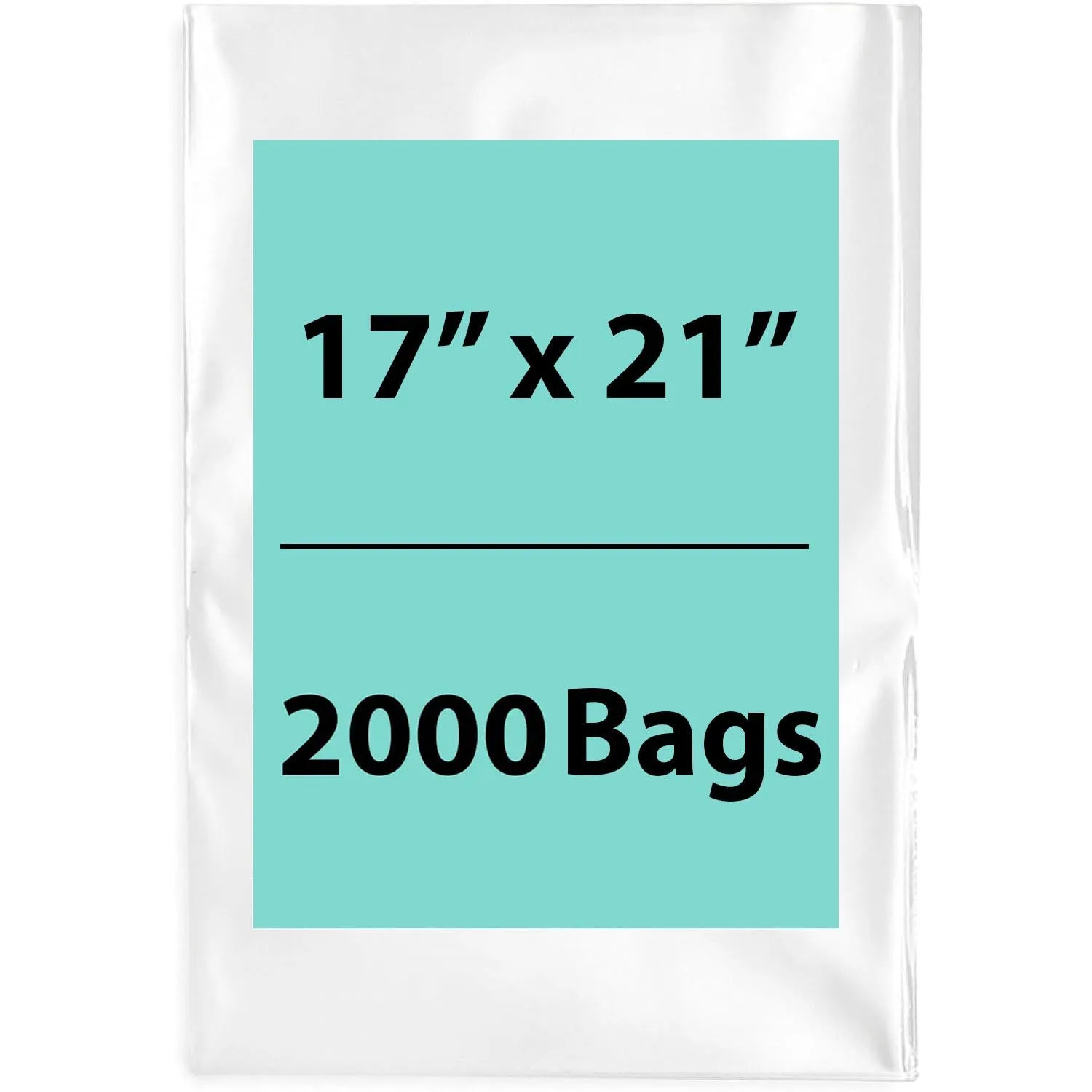17X21 inches Clear Flat Poly Bags 1Mil Open Top (LDPE)