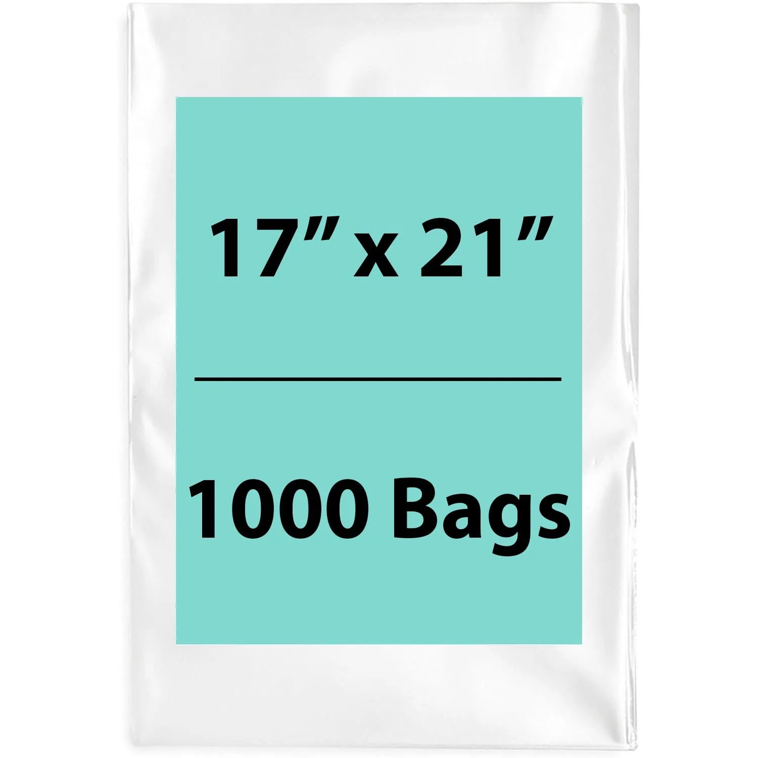 17X21 inches Clear Flat Poly Bags 1Mil Open Top (LDPE)