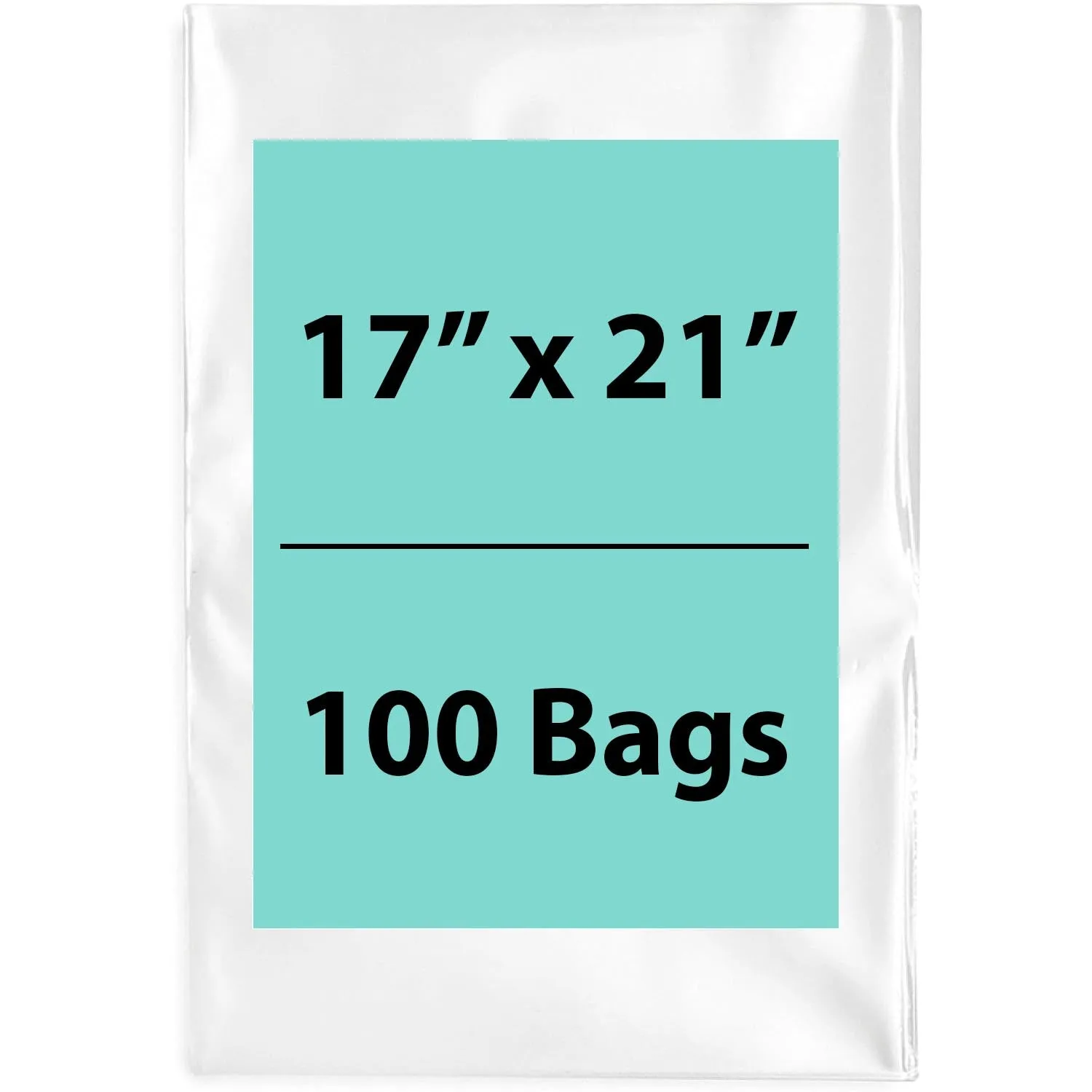 17X21 inches Clear Flat Poly Bags 1Mil Open Top (LDPE)