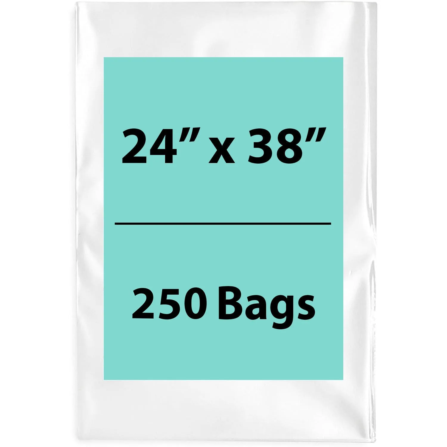 24X38 inches Clear Flat Poly Bags 2Mil Open Top (LDPE)