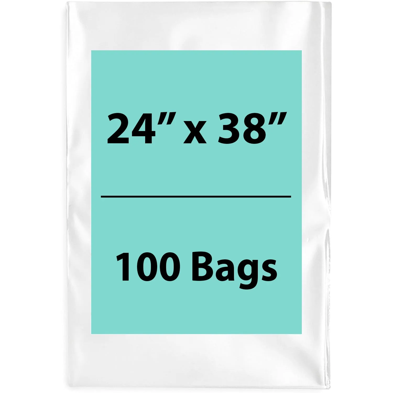 24X38 inches Clear Flat Poly Bags 2Mil Open Top (LDPE)