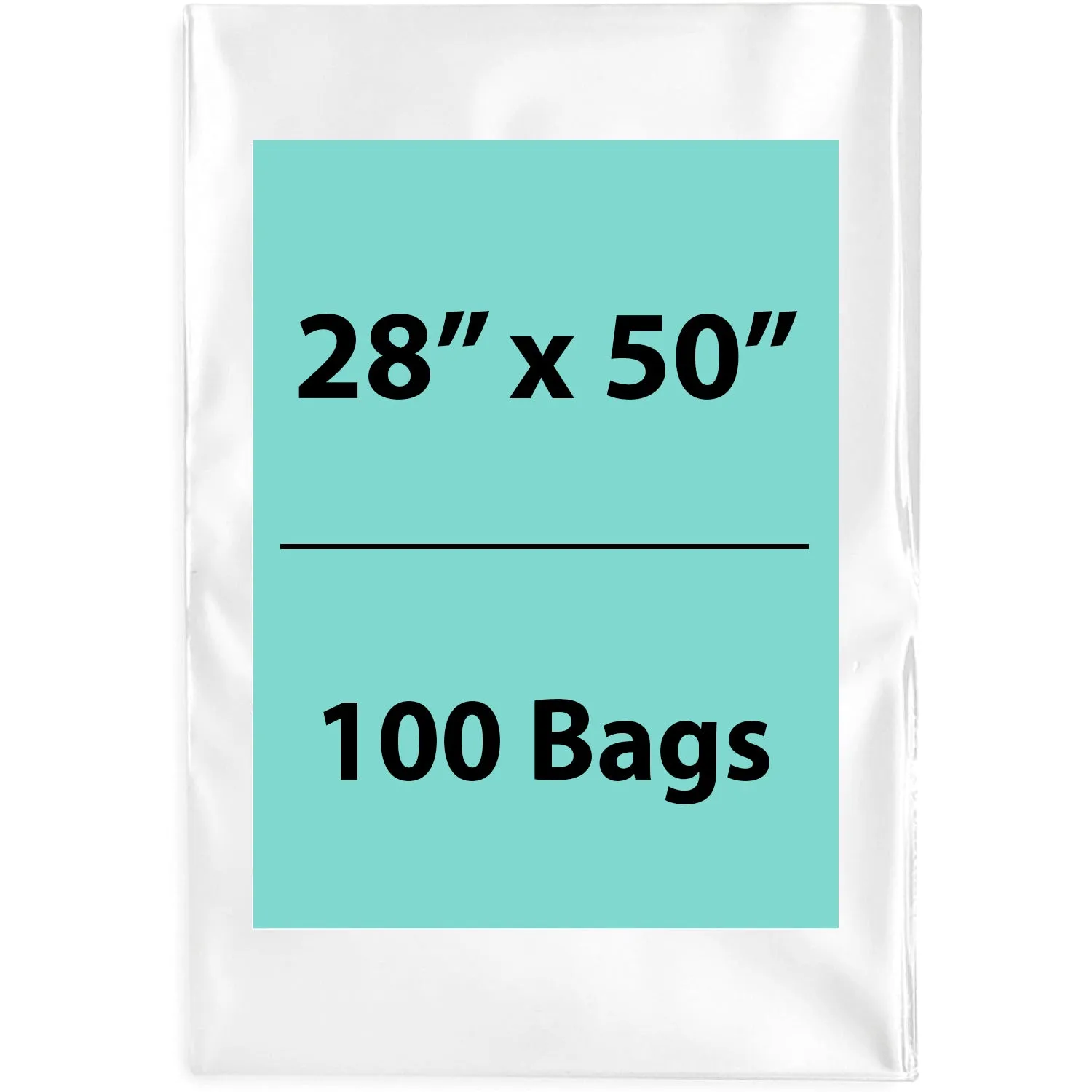 28X50 inches Clear Flat Poly Bags 4Mil Open Top (LDPE)
