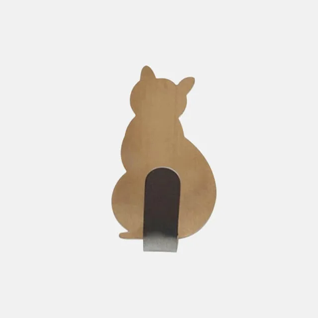2pcs Self Adhesive Hooks Cat Pattern Storage Holder for Bathroom Kitchen Hanger Stick on Wall Hanging Door Clothes Towel Racks