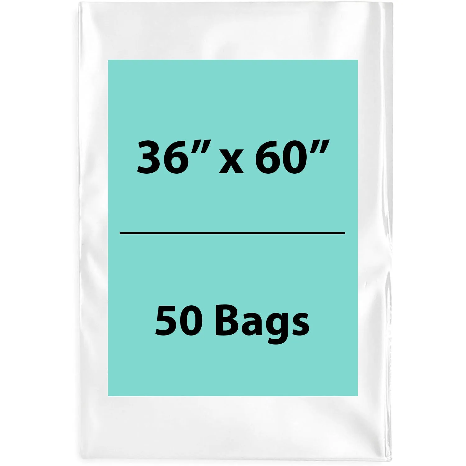 36X60 inches Clear Flat Poly Bags 4Mil Open Top (LDPE)