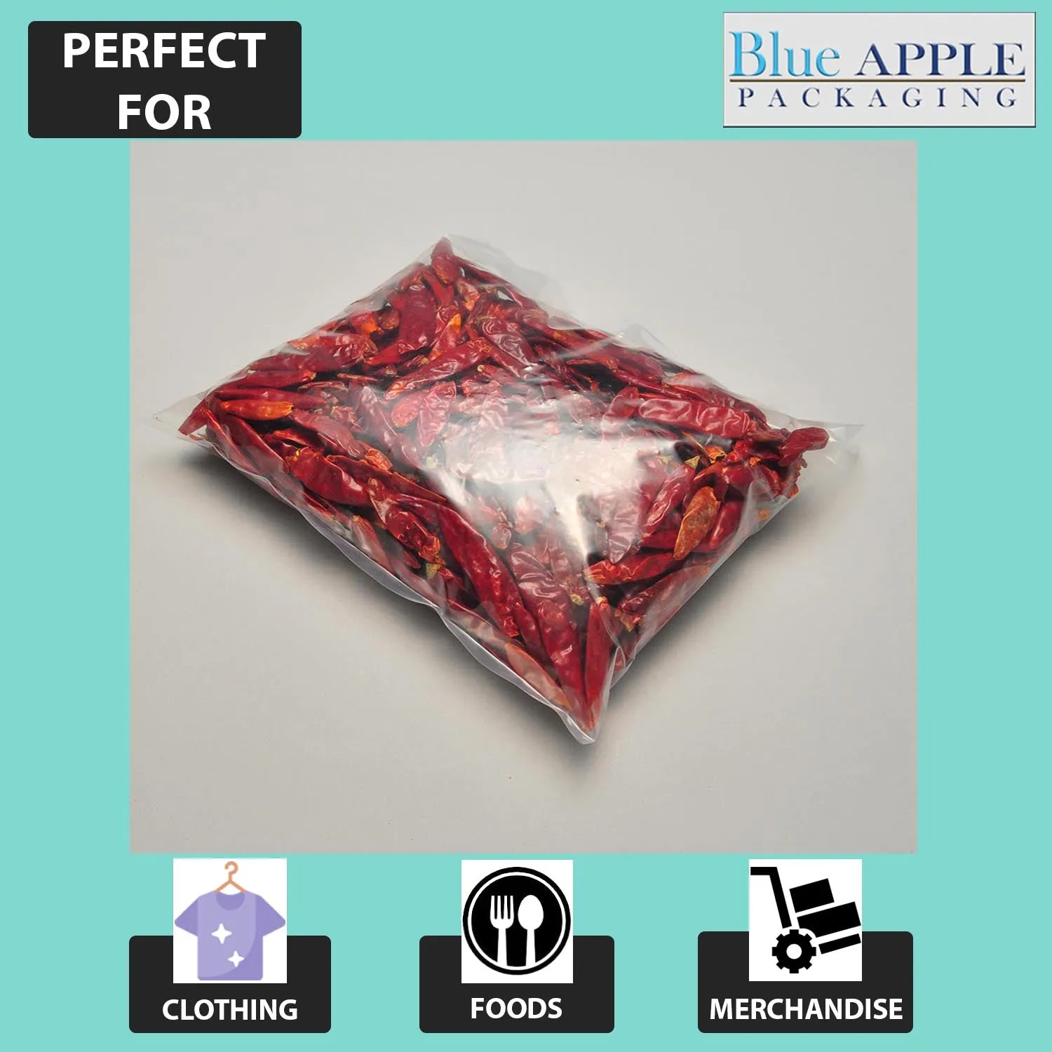 36X60 inches Clear Flat Poly Bags 4Mil Open Top (LDPE)