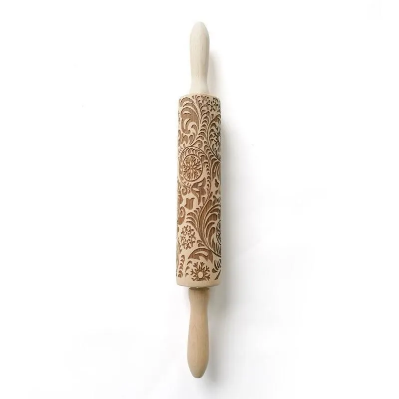 3D Rolling Pin- Snowflakes & Swirls