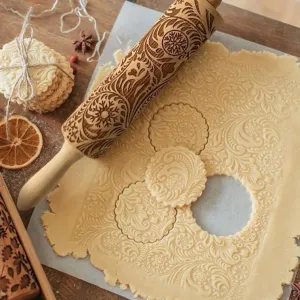 3D Rolling Pin- Snowflakes & Swirls