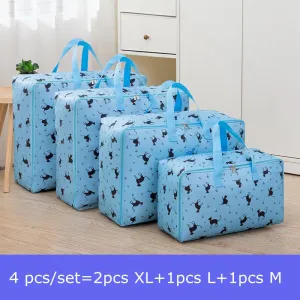 4 pcs/set Large Capacity Oxford Storage Bag M L 2Pcs XL Closet Organizer For Quilt Cloth Travel Luggage Waterproof Container