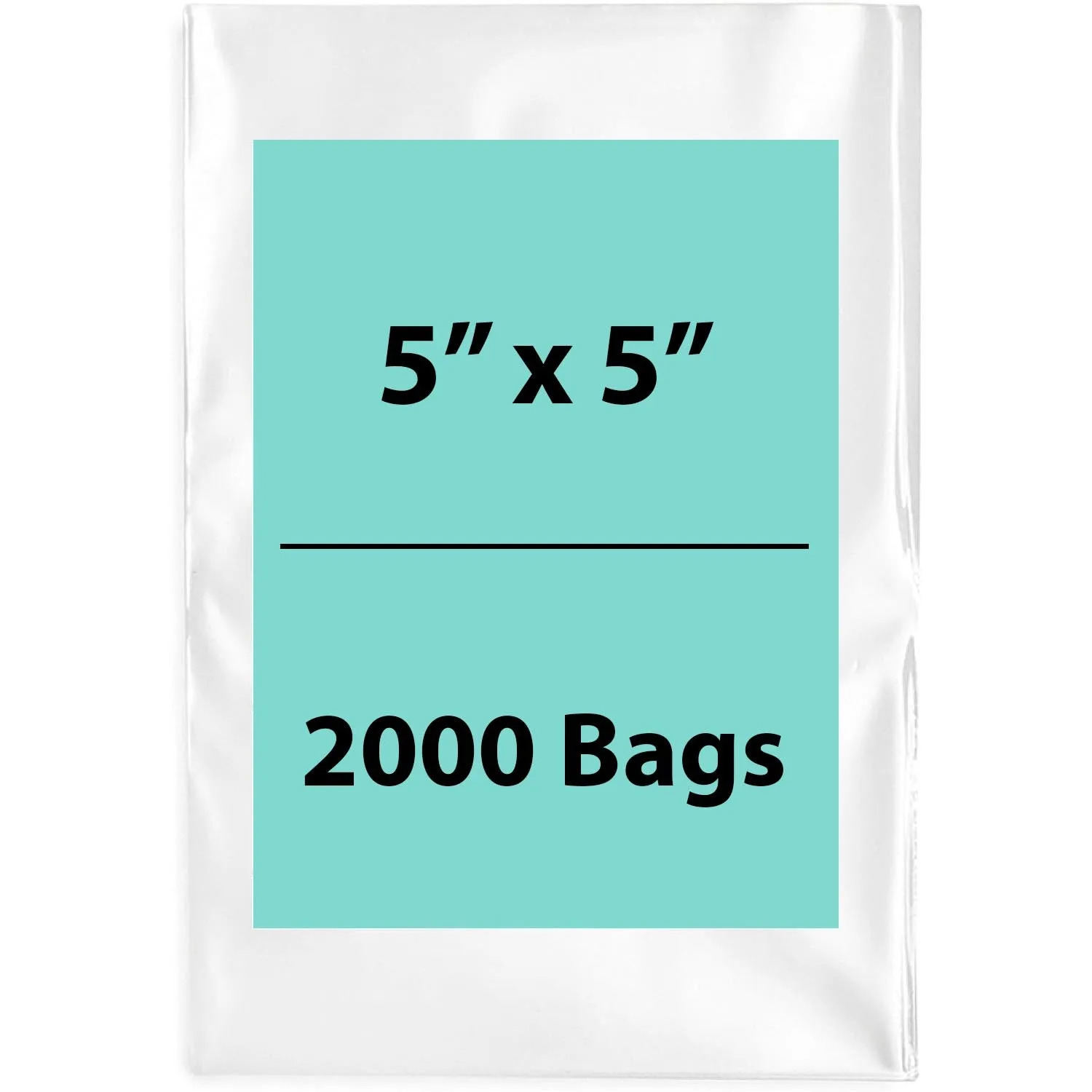 5X5 inches Clear Flat Poly Bags 2Mil Open Top (LDPE)