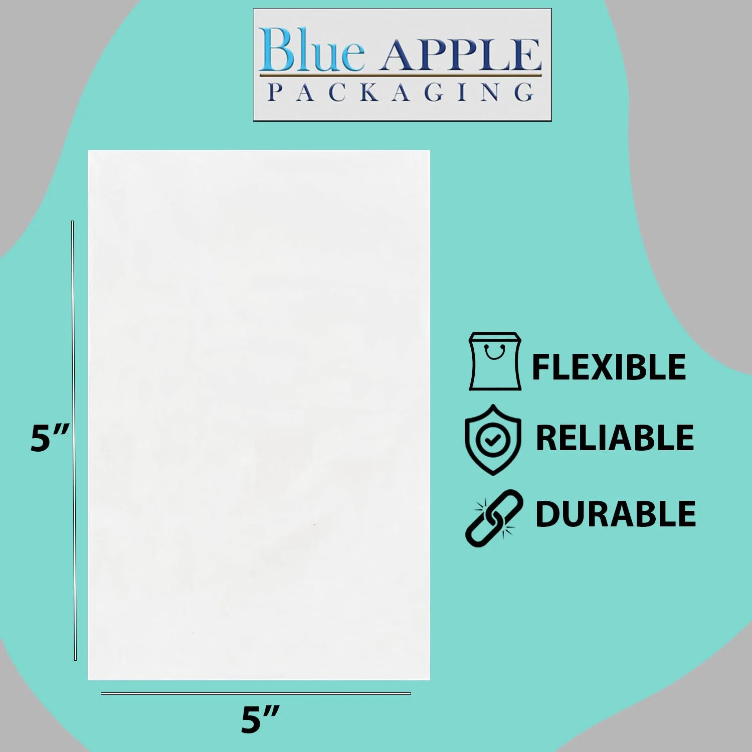 5X5 inches Clear Flat Poly Bags 2Mil Open Top (LDPE)