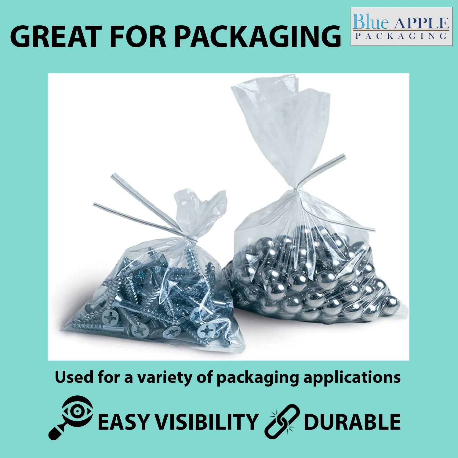 5X5 inches Clear Flat Poly Bags 2Mil Open Top (LDPE)