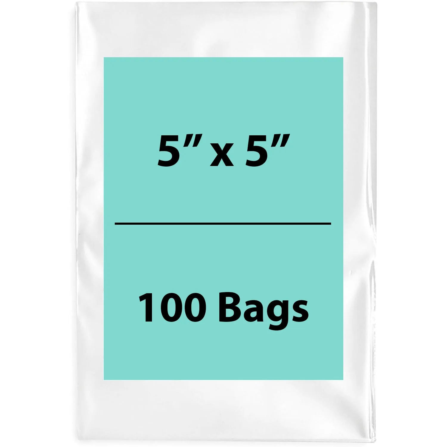 5X5 inches Clear Flat Poly Bags 2Mil Open Top (LDPE)