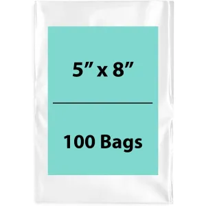 5X8 inches Clear Flat Poly Bags 3Mil Open Top (LDPE)