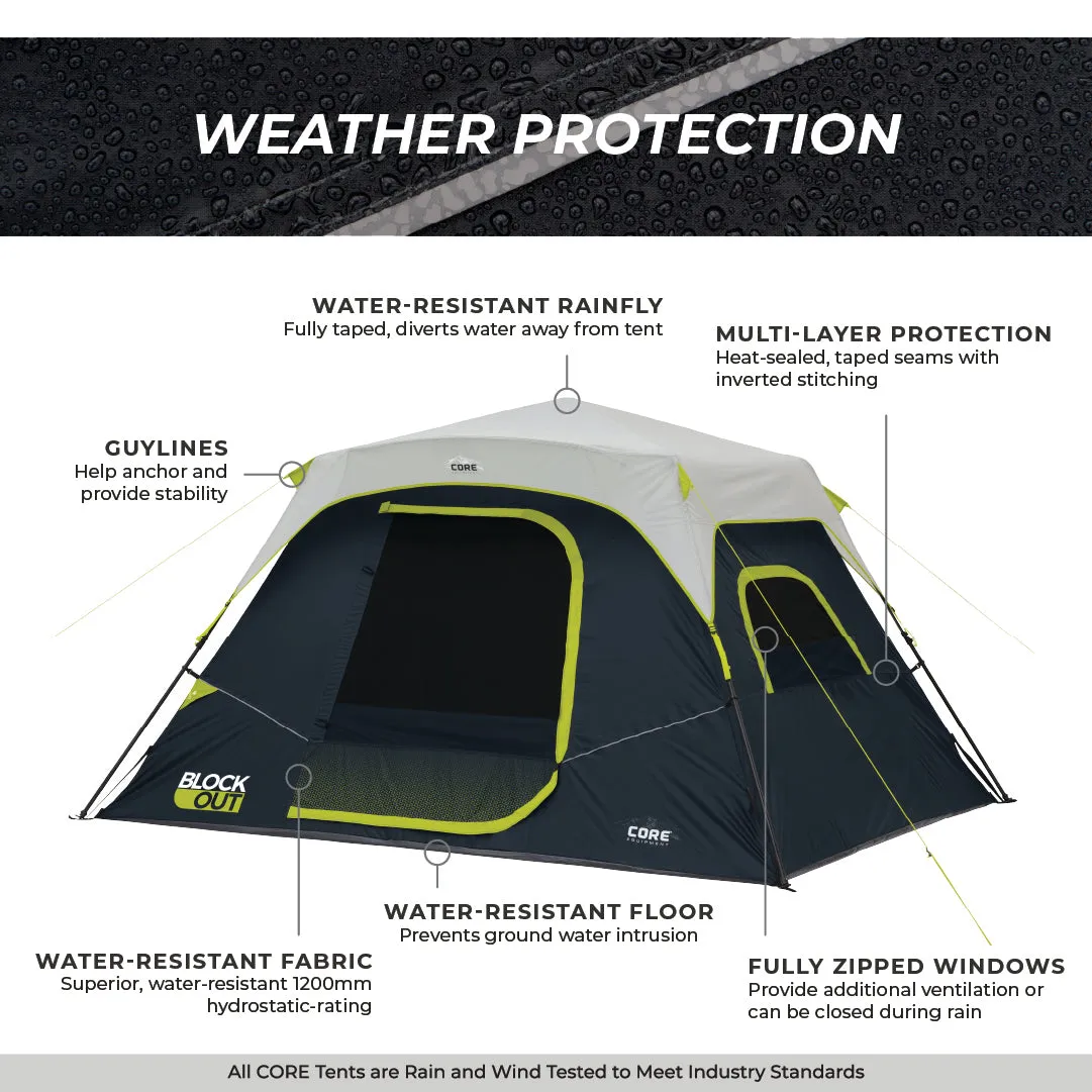 6 Person Instant Cabin Blockout Tent 11' x 9'