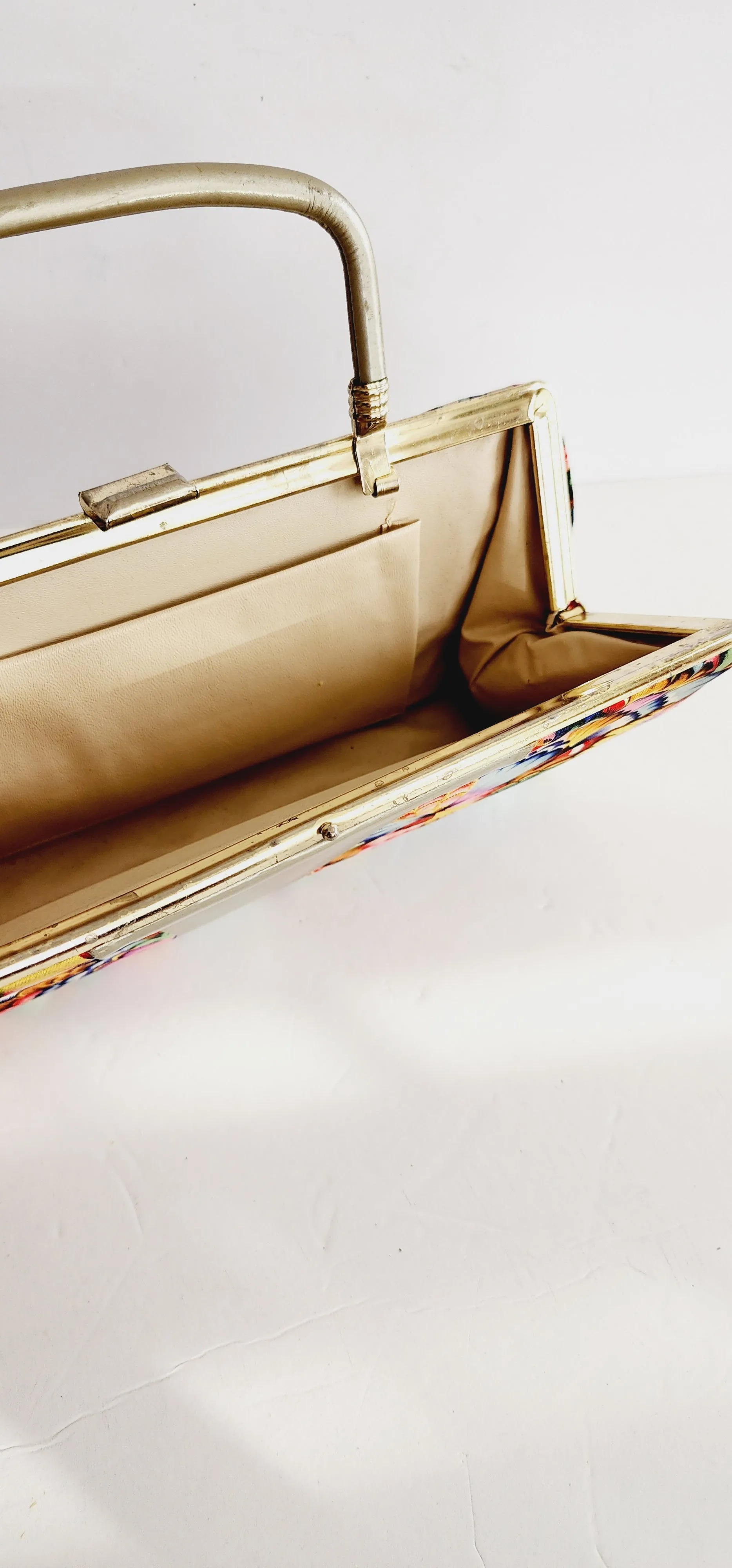 60s Top Handle Bag Colorful Silkprint Rectangular