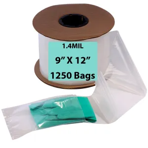 9X12 Inches Kwik-Fill® Pre-Opened Poly Bags on Roll 1.4 Mil AutoBags 1250/RL