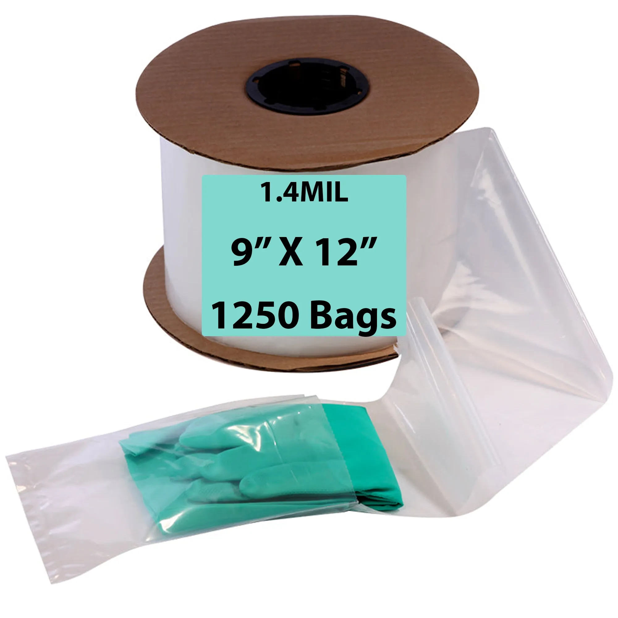 9X12 Inches Kwik-Fill® Pre-Opened Poly Bags on Roll 1.4 Mil AutoBags 1250/RL