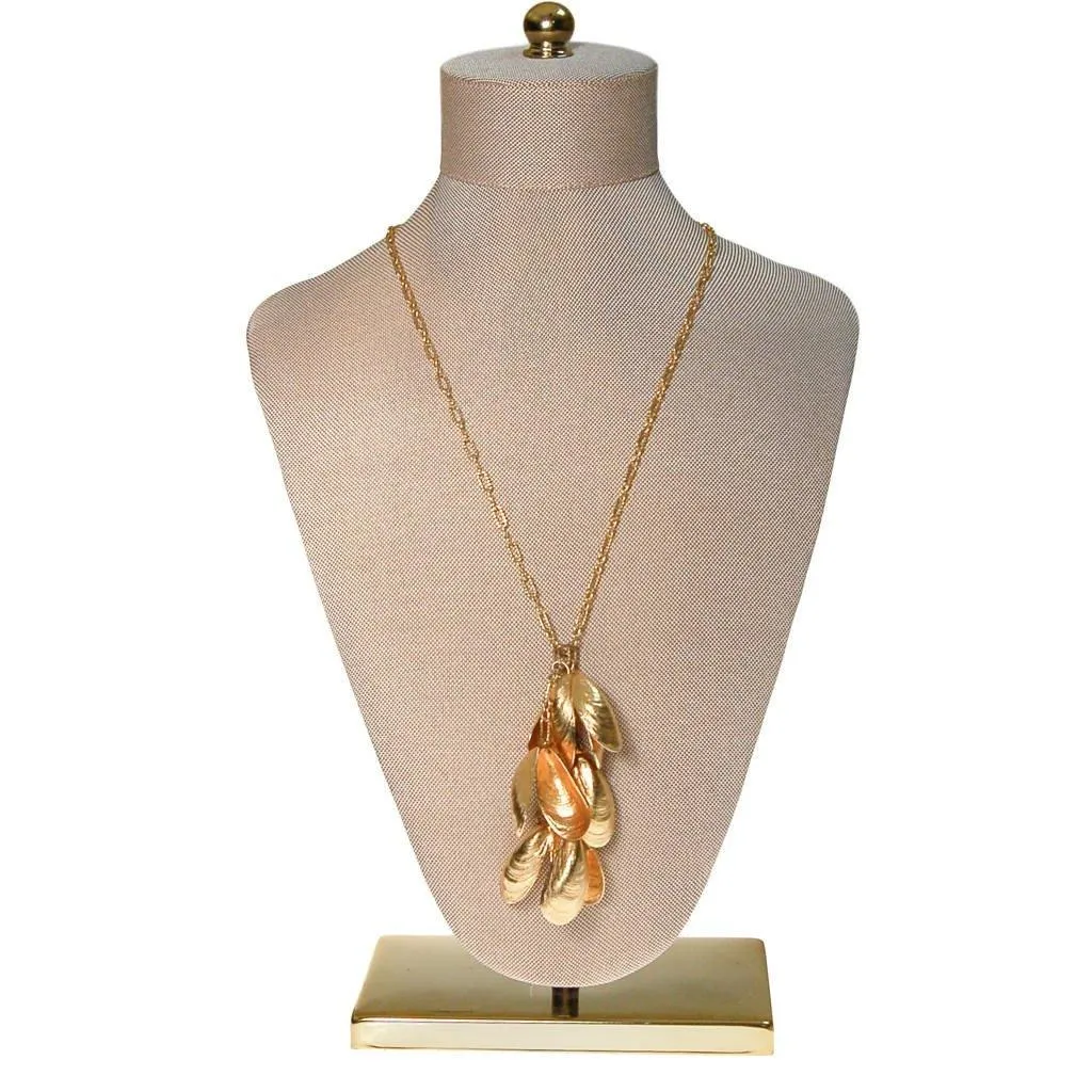 Accessocraft NYC Gold Shell Statement Necklace