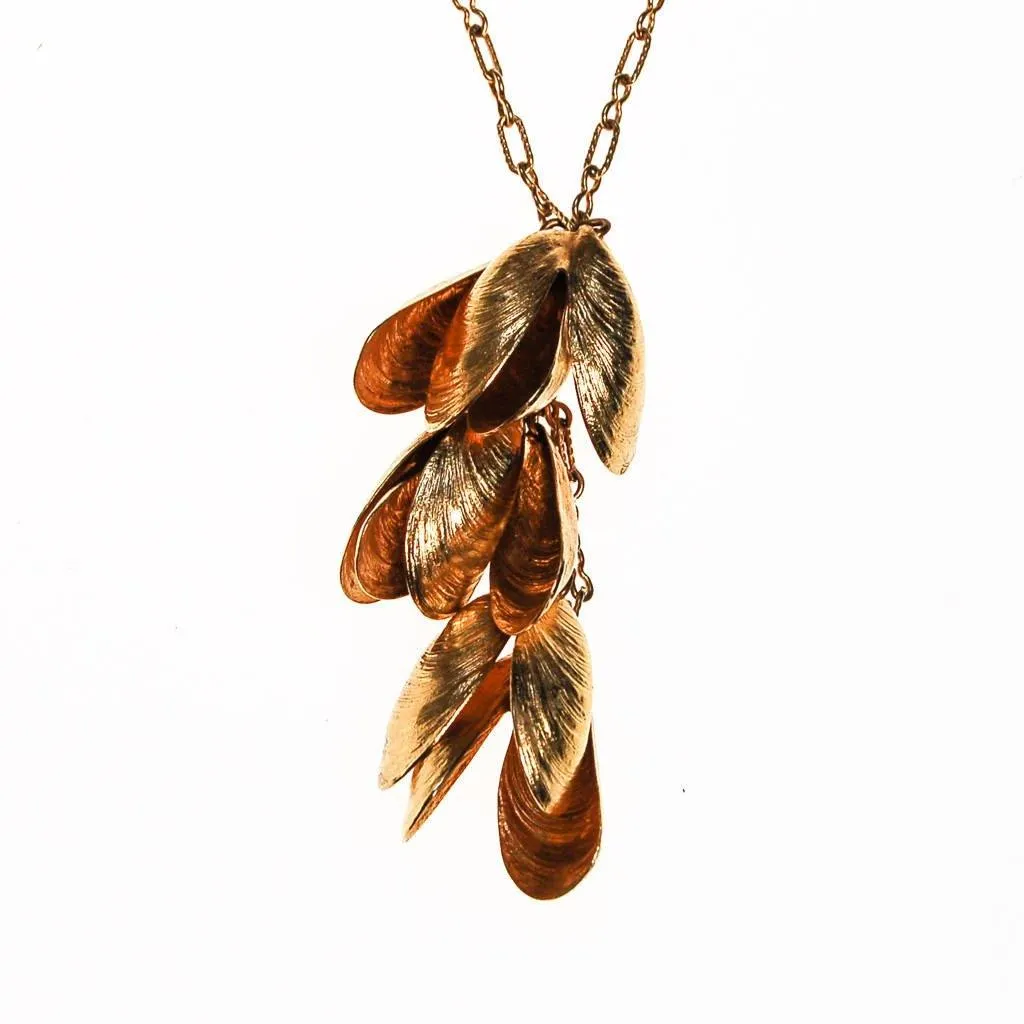 Accessocraft NYC Gold Shell Statement Necklace