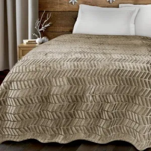 Adrien Lewis - Alto Taupe Embossed Plush Blanket