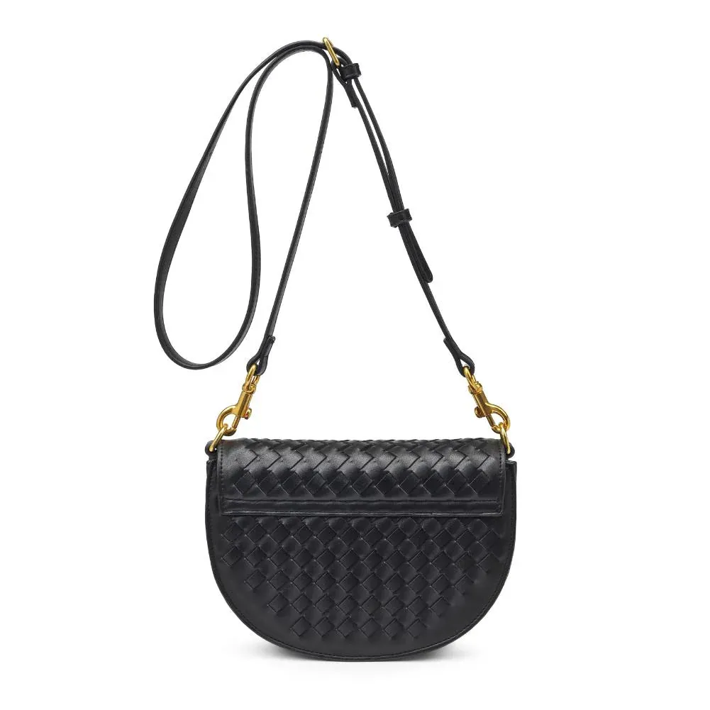 Alise Black Woven Crossbody