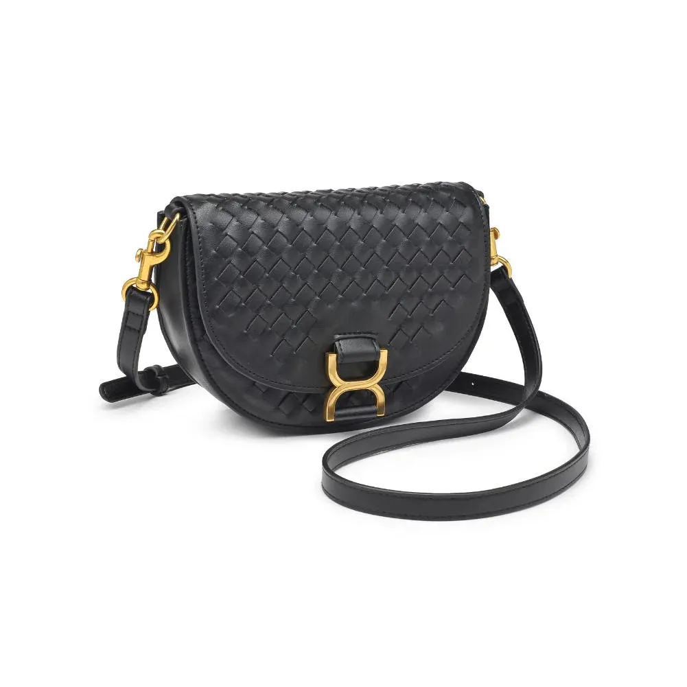 Alise Black Woven Crossbody