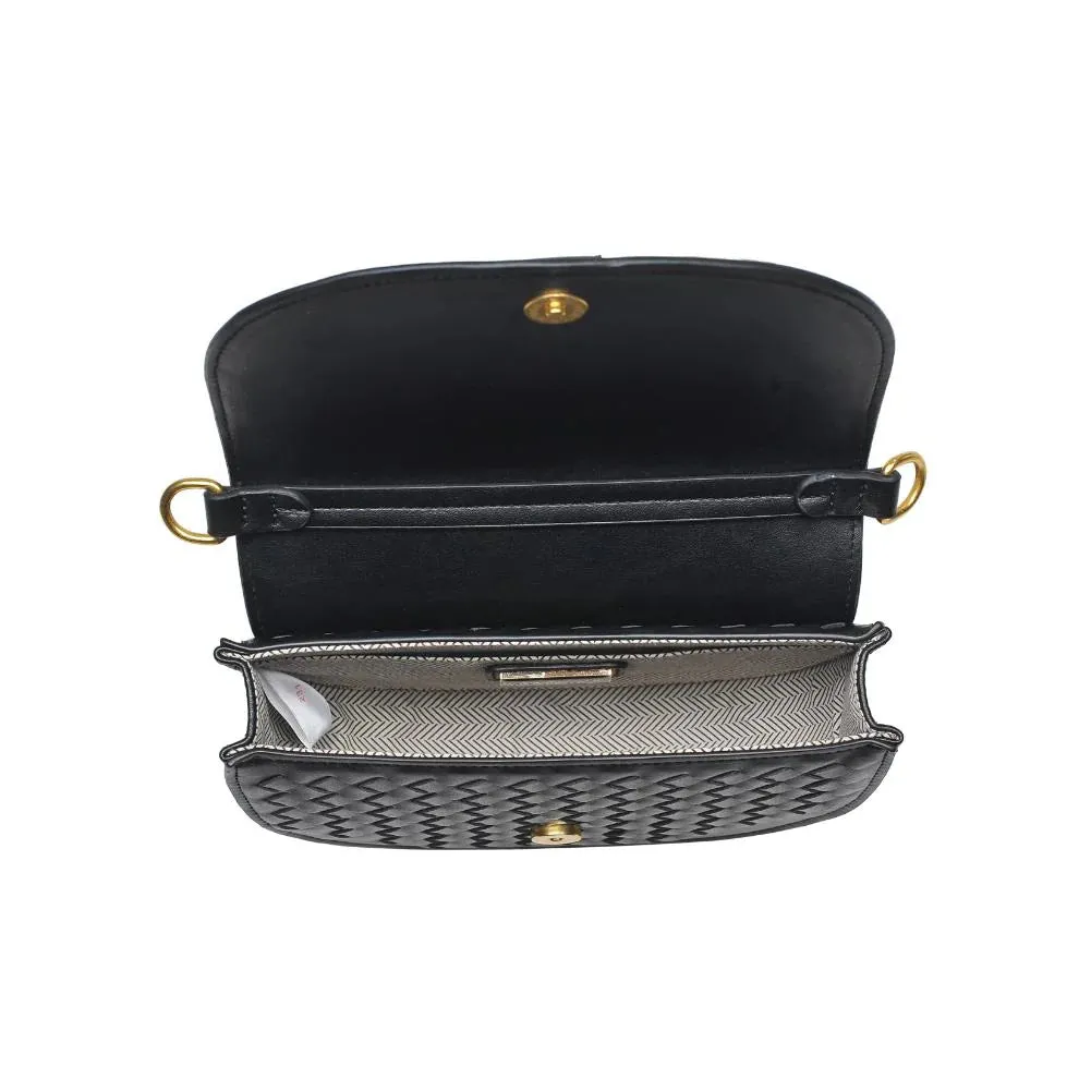 Alise Black Woven Crossbody