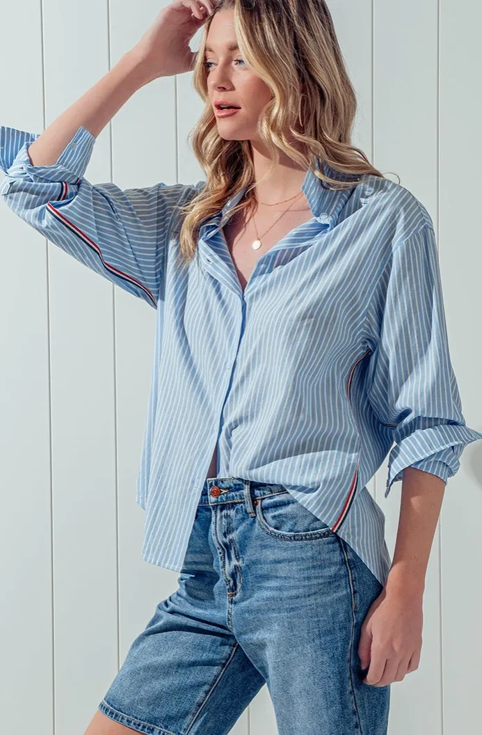 Allegra Stripe Classic Shirt - Two Colors