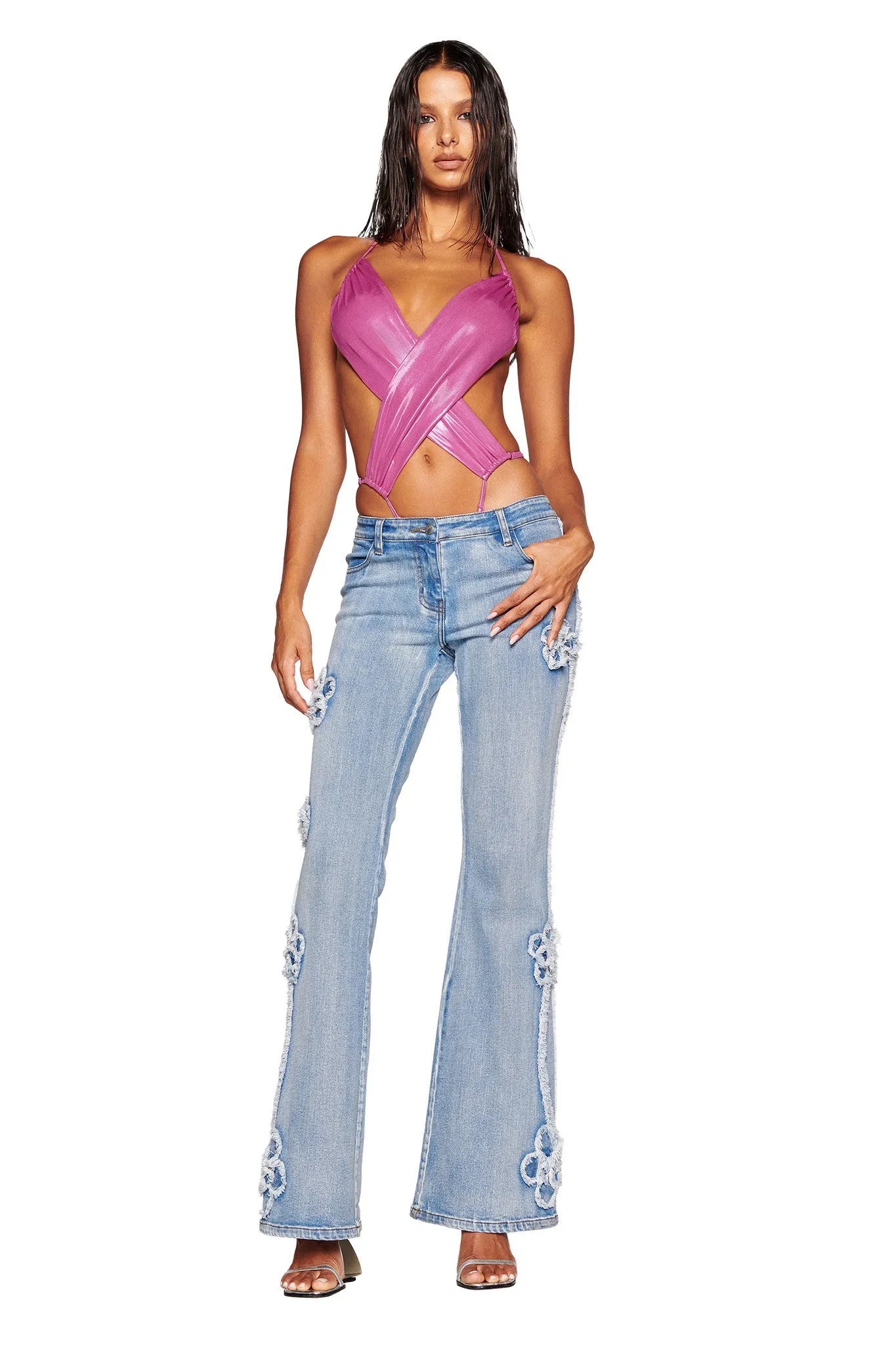 ALUNA BODYSUIT - PINK : METALLIC