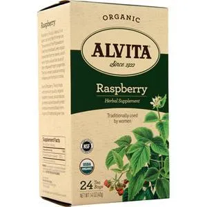 Alvita Tea Bags - Organic Raspberry 24 pckts