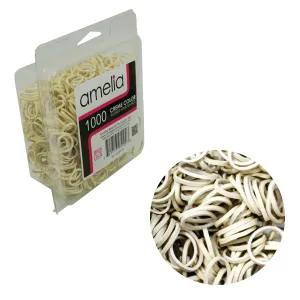 Amelia Beauty | 1/2in, Creme, Elastic Rubber Band Pony Tail Holders | Made in USA, Ideal for Ponytails, Braids, Twists, Dreadlocks, Styling Accessories for Women, Men and Girls | 1000 Pack