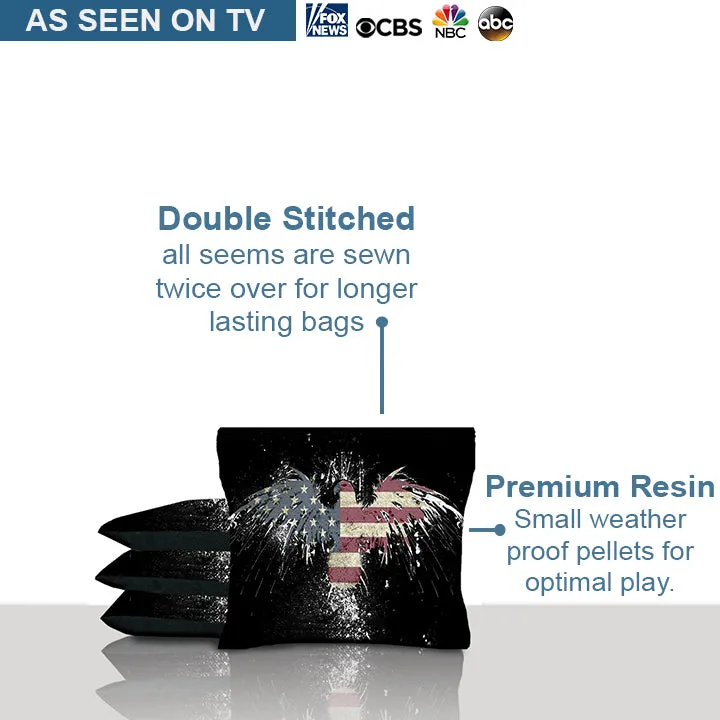 American Flag Rustic Eagle Cornhole Bags