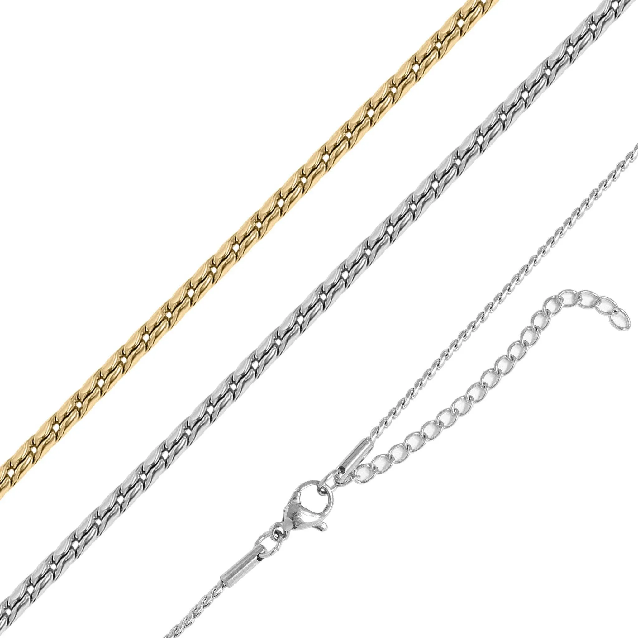 Amy 18K Gold PVD and Stainless Steel PVD Twisted Round Link Chain Necklace