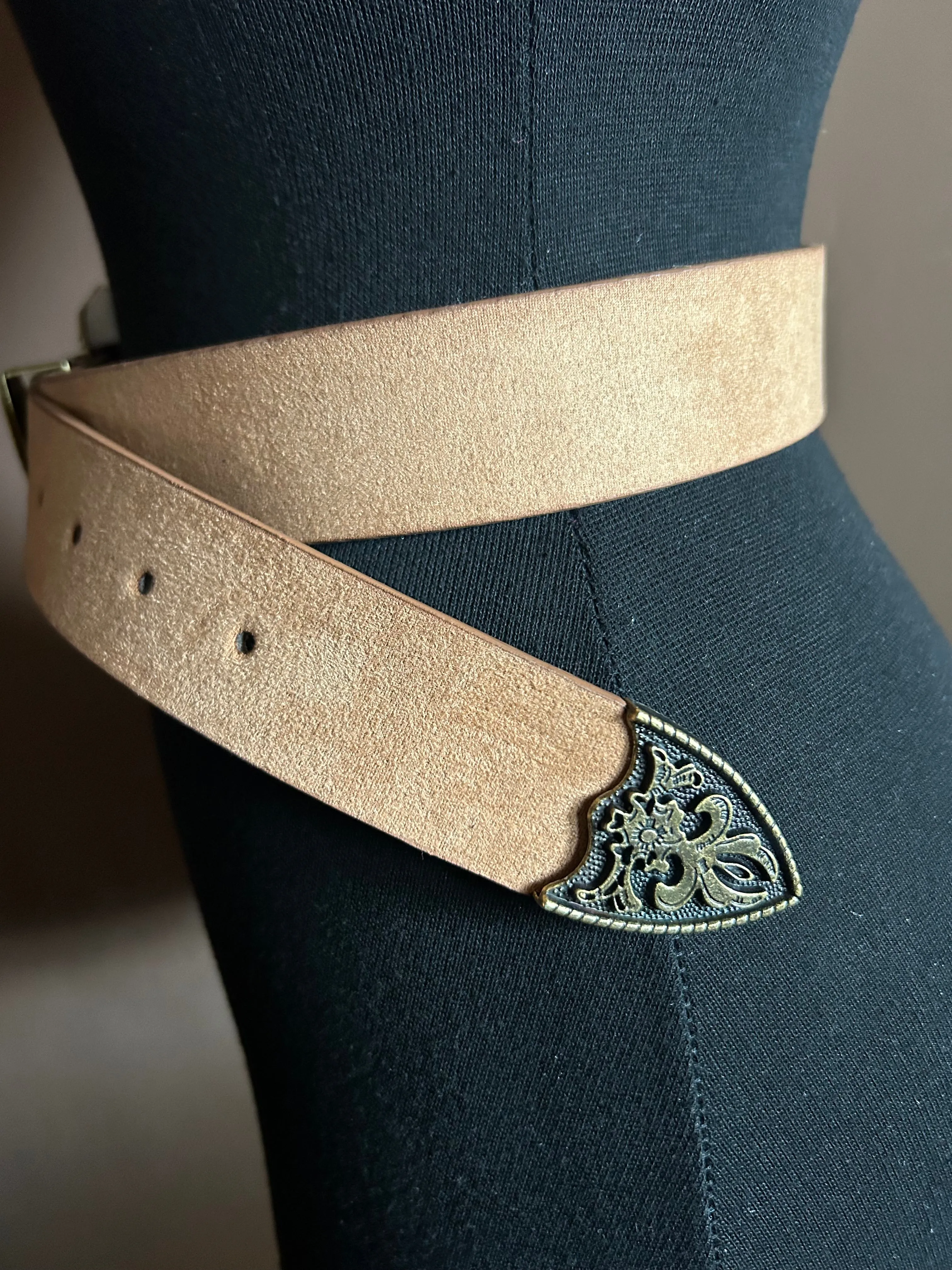 Antique Gold Boho Western Belt Camel One Size Fits All