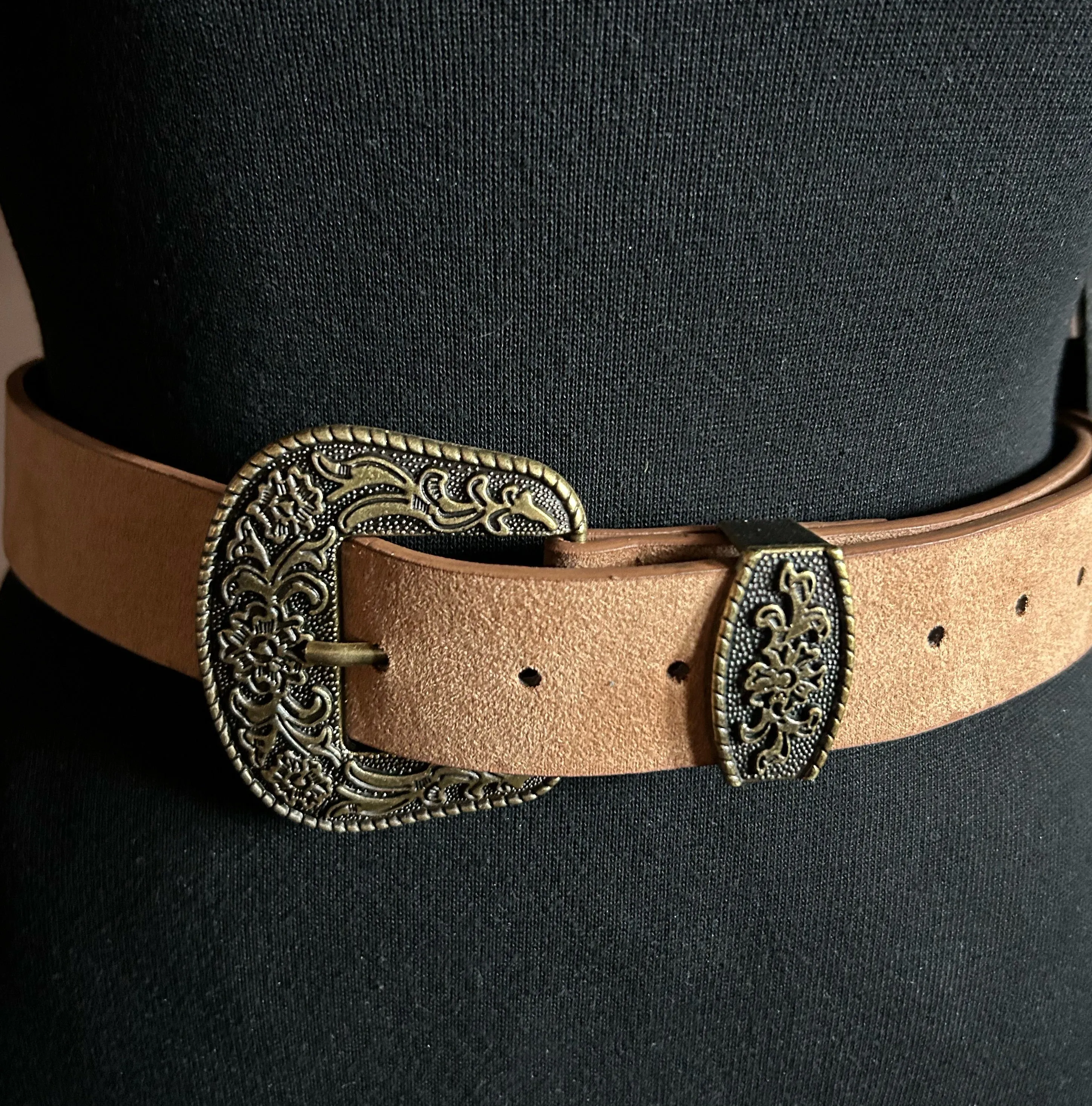 Antique Gold Boho Western Belt Camel One Size Fits All