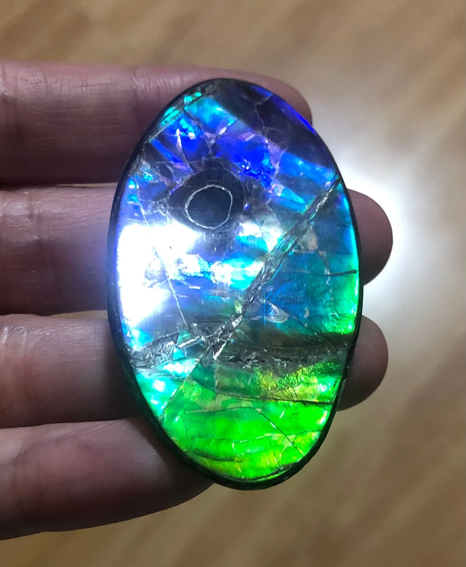 Auction CLOSED! Free shipping  🌈Auction!! **Please read the description**  Natural hand polished, Free Form . FFNT167 Ammolite High Grade.