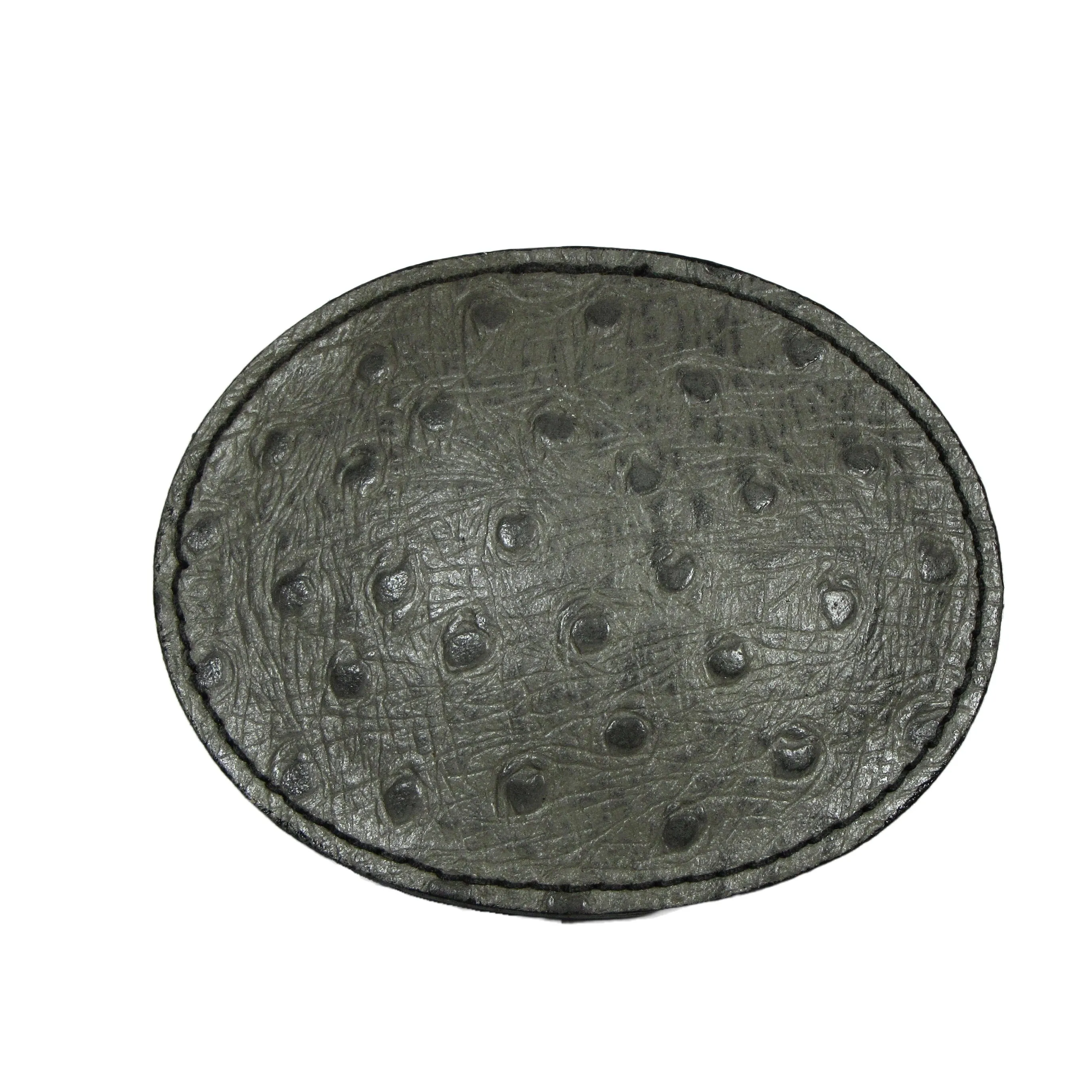 B-10G  Ostrich Embossed Buckle - Grey