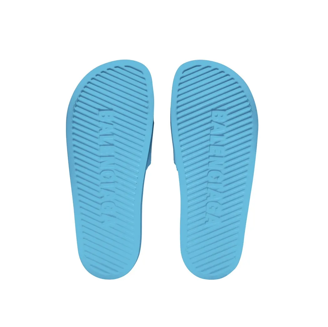 BALENCIAGA LOGO SLIDERS - BABY BLUE