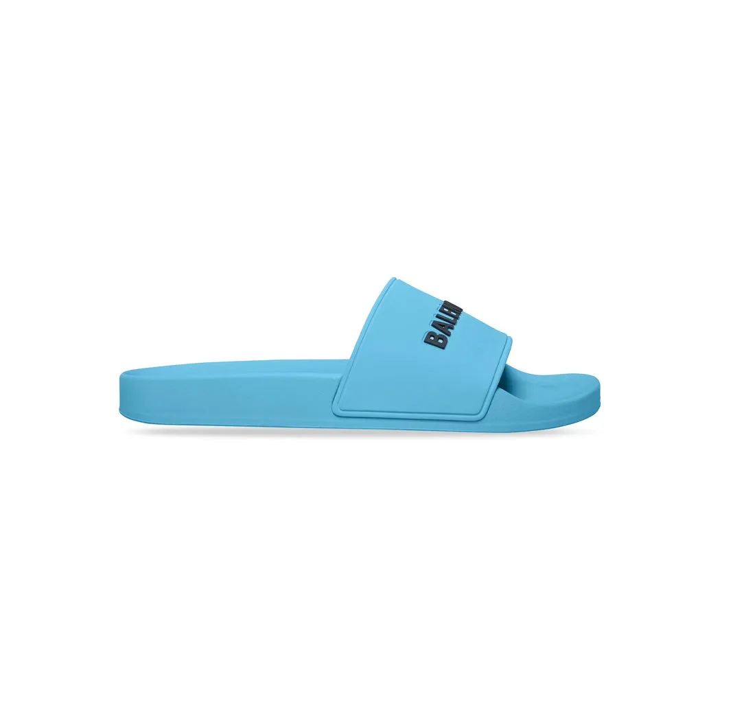 BALENCIAGA LOGO SLIDERS - BABY BLUE