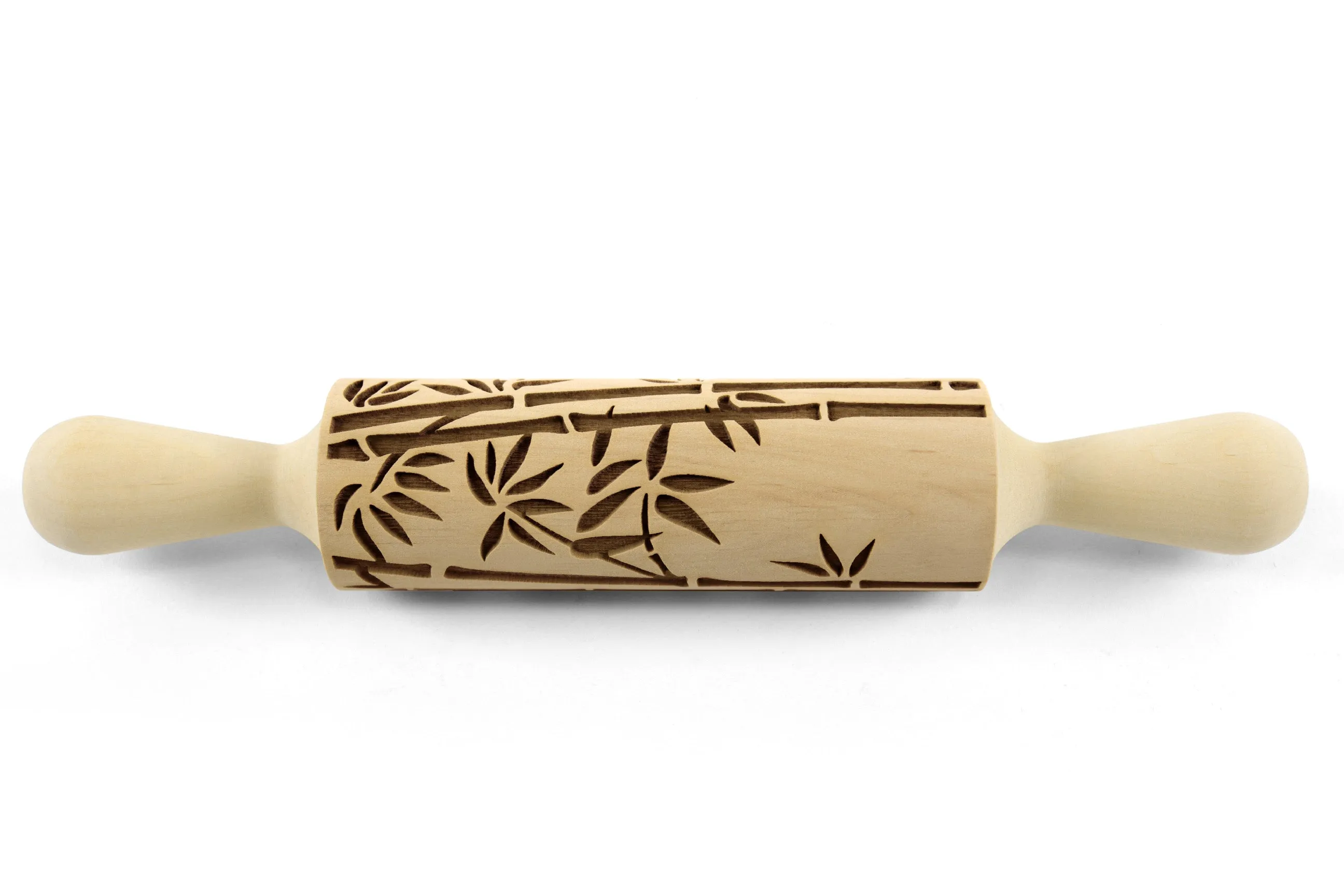 Bamboo Embossed Rolling Pin, Textured Cookie, Clay Stamp,Pottery Roller, Ceramics Shortbread Cookies, Christmas Gift