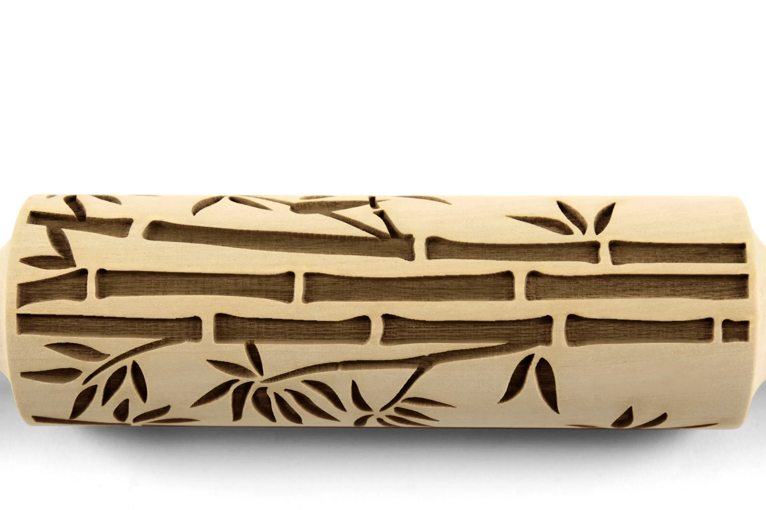 Bamboo Embossed Rolling Pin, Textured Cookie, Clay Stamp,Pottery Roller, Ceramics Shortbread Cookies, Christmas Gift